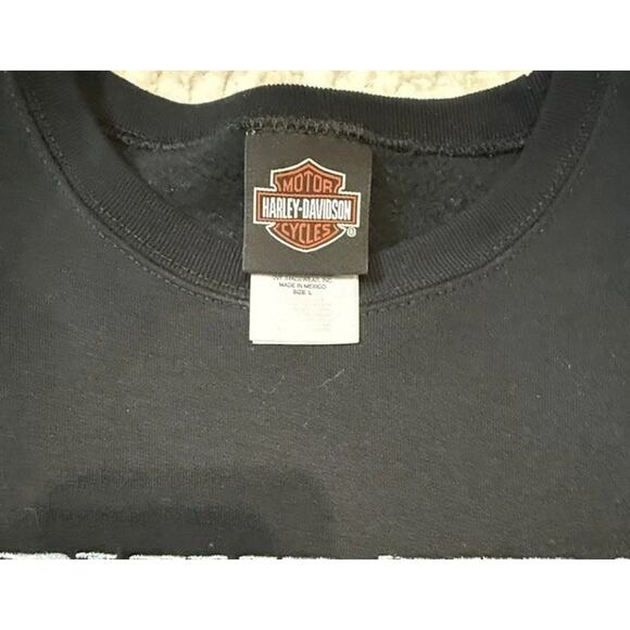harley davidson crewneck sweatshirt Embroidered Skull Large Biker - Picture 4 of 4